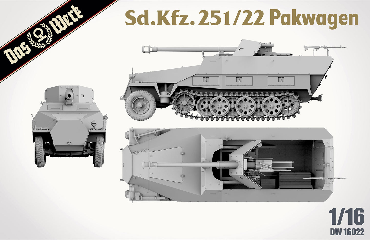Das Werk 1/16 Sd.Kfz.251/22 Ausf.D "Pakwagen"  Plastic Model Kit