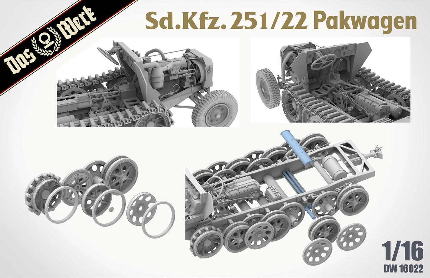 Das Werk 1/16 Sd.Kfz.251/22 Ausf.D "Pakwagen"  Plastic Model Kit