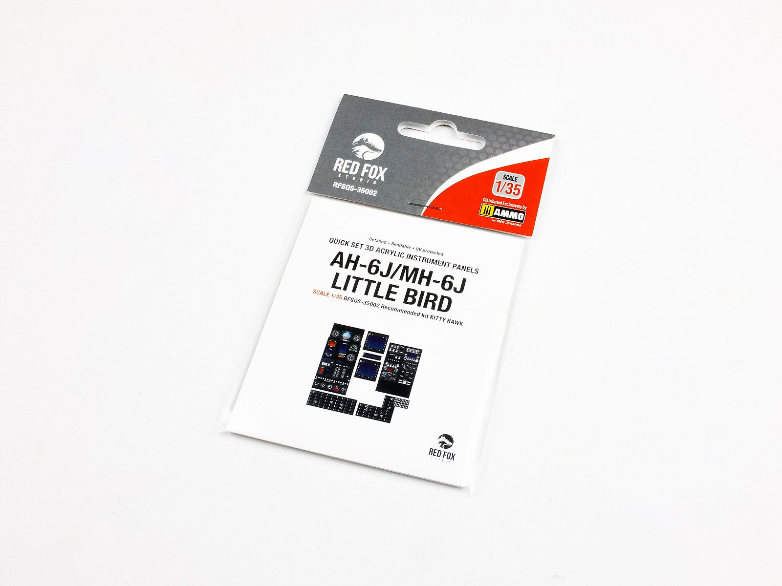 Red Fox Studio 1:35 AH-6J/MH-6J Little Bird Quick Set 3d Instrument Panel (for Kittyhawk) Red Fox Studio