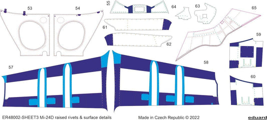 Eduard 1/48 Mi-24D positive rivets & surface details