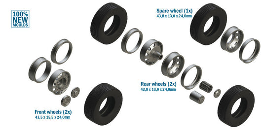 Italeri 1/24 EUROPEAN TRACTORS TYRES and RIMS Plastic Model Kit Italeri