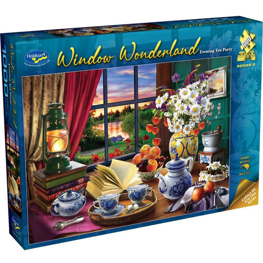 Holdson 1000 Piece Jigsaw Puzzle Window Wonderland Evening Tea Party Holdson