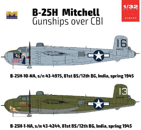 Hong Kong Models 1/32 B-25H Mitchell Gunships over CBI Plastic Model Kit
