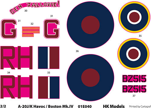 Hong Kong Models 1/32 A20J / K Havoc / Boston IV Plastic Model Kit