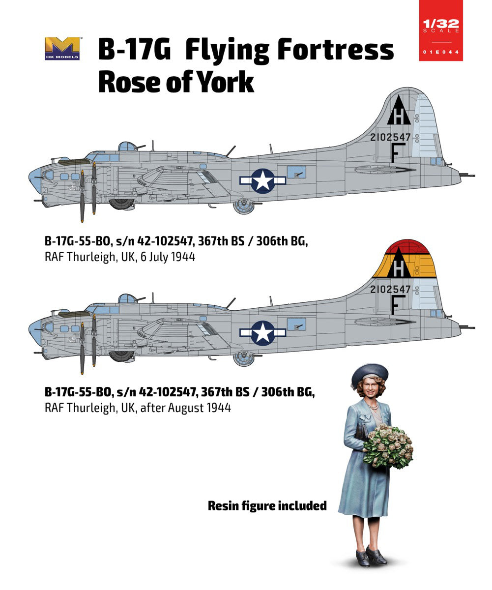 Hong Kong Models 1/32 B-17G Flying Fortress Rose of York Plastic Model Kit