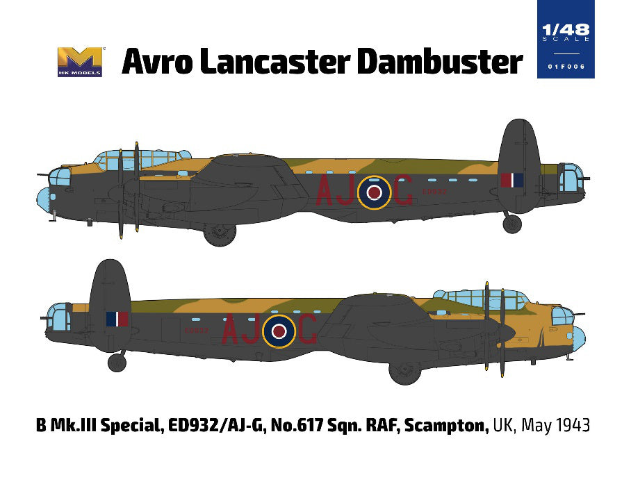 Hong Kong Models 1/48 Avro Lancaster Dambuster Plastic Model Kit HKM