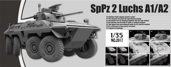 Takom 1/35 Bundeswehr SpPz 2 Luchs A1/A2 2 in 1 Plastic Model Kit