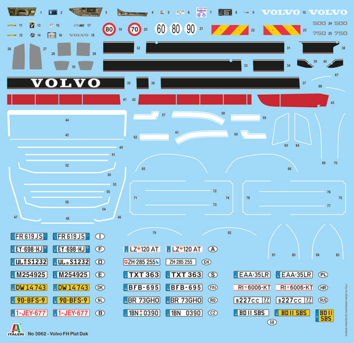 Italeri 1/24 Volvo FH Plat Dak Truck Plastic Model Kit Italeri