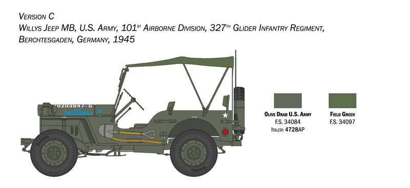 Italeri 1:24 Willys Jeep MB 80th Anniversary 1941-2021 Plastic Model Kit Italeri