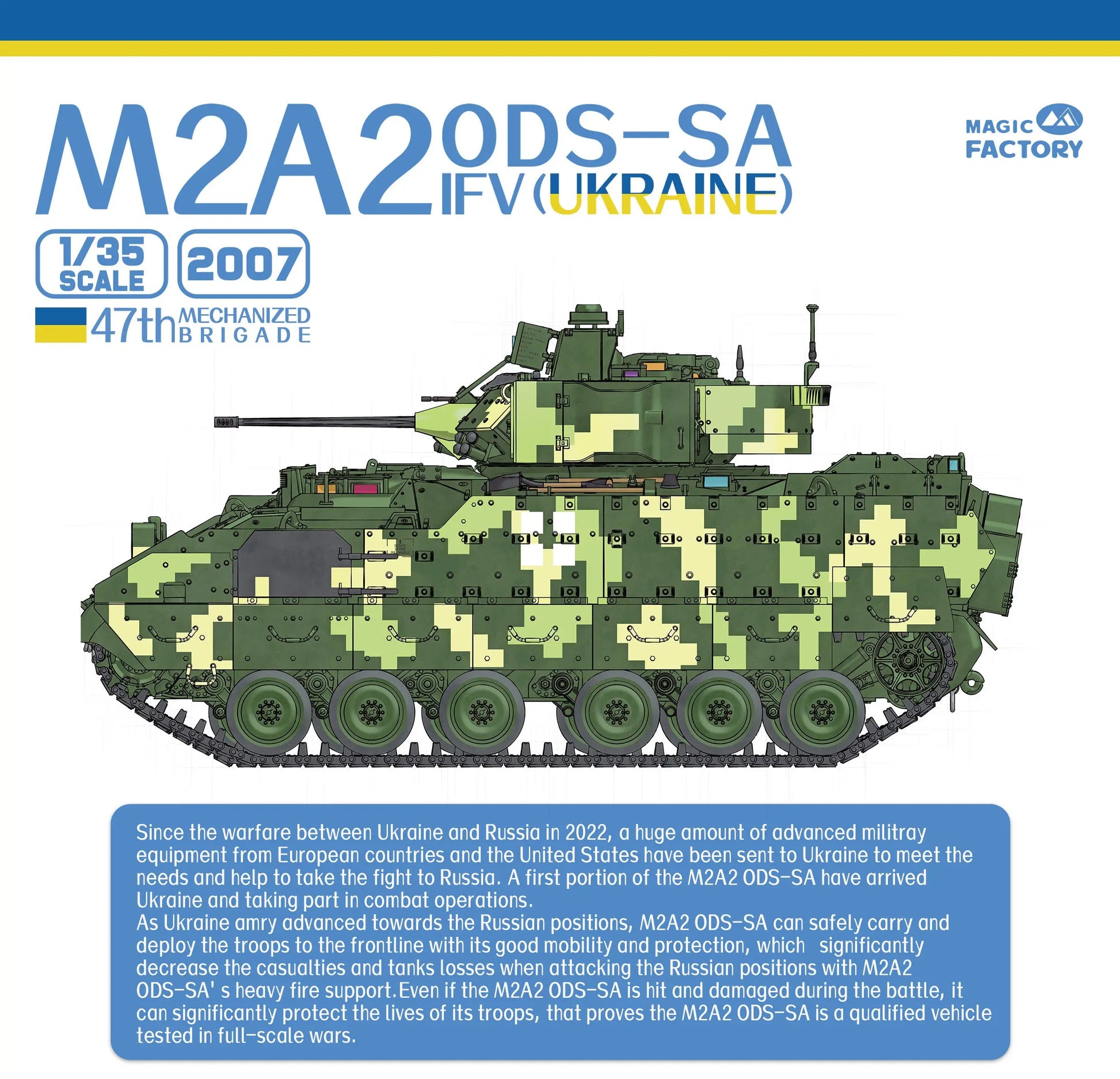 Magic Factory 1/35 M2A2 ODS-SA IFV (Ukraine) Plastic Model Kit Magic Factory