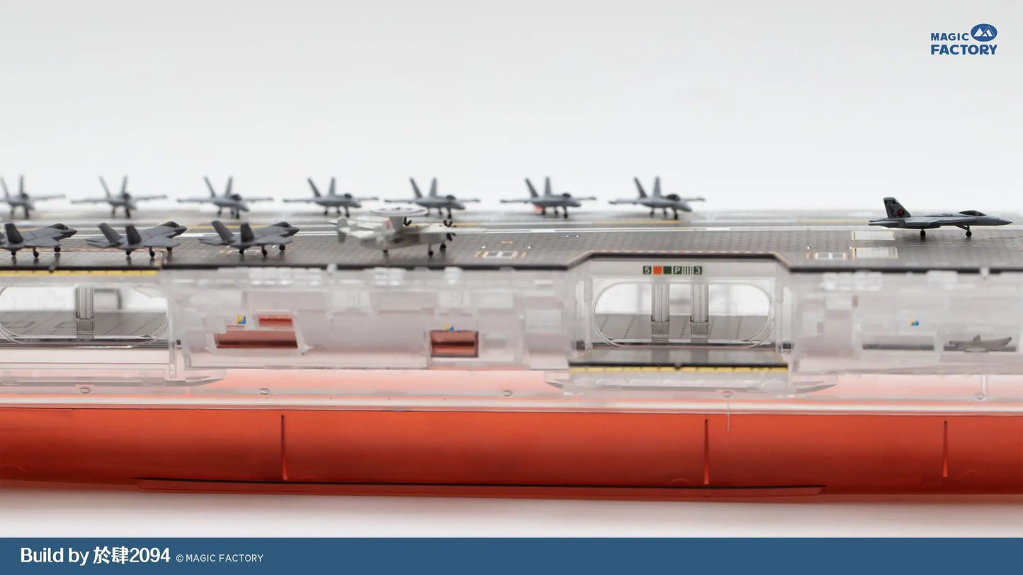 Magic Factory 1/700 Clear Painted Colourful U.S. Navy Gerald R Ford class Aircraft Carrier - USS Gerald R. Ford CVN-78 Plastic Model Kit Magic Factory