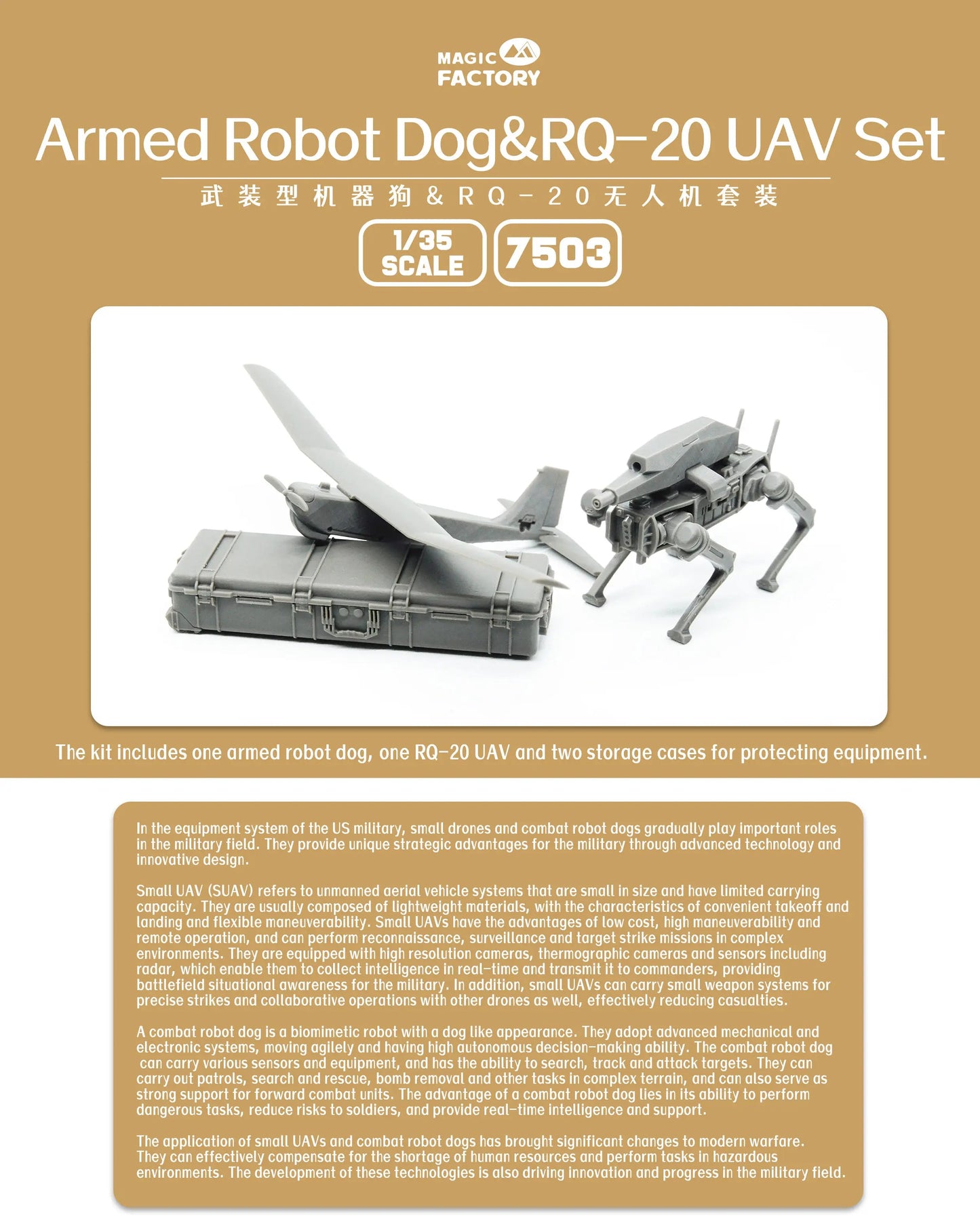 Magic Factory 1/35 Armed Robot Dog & RQ-20 UAV Set Magic Factory