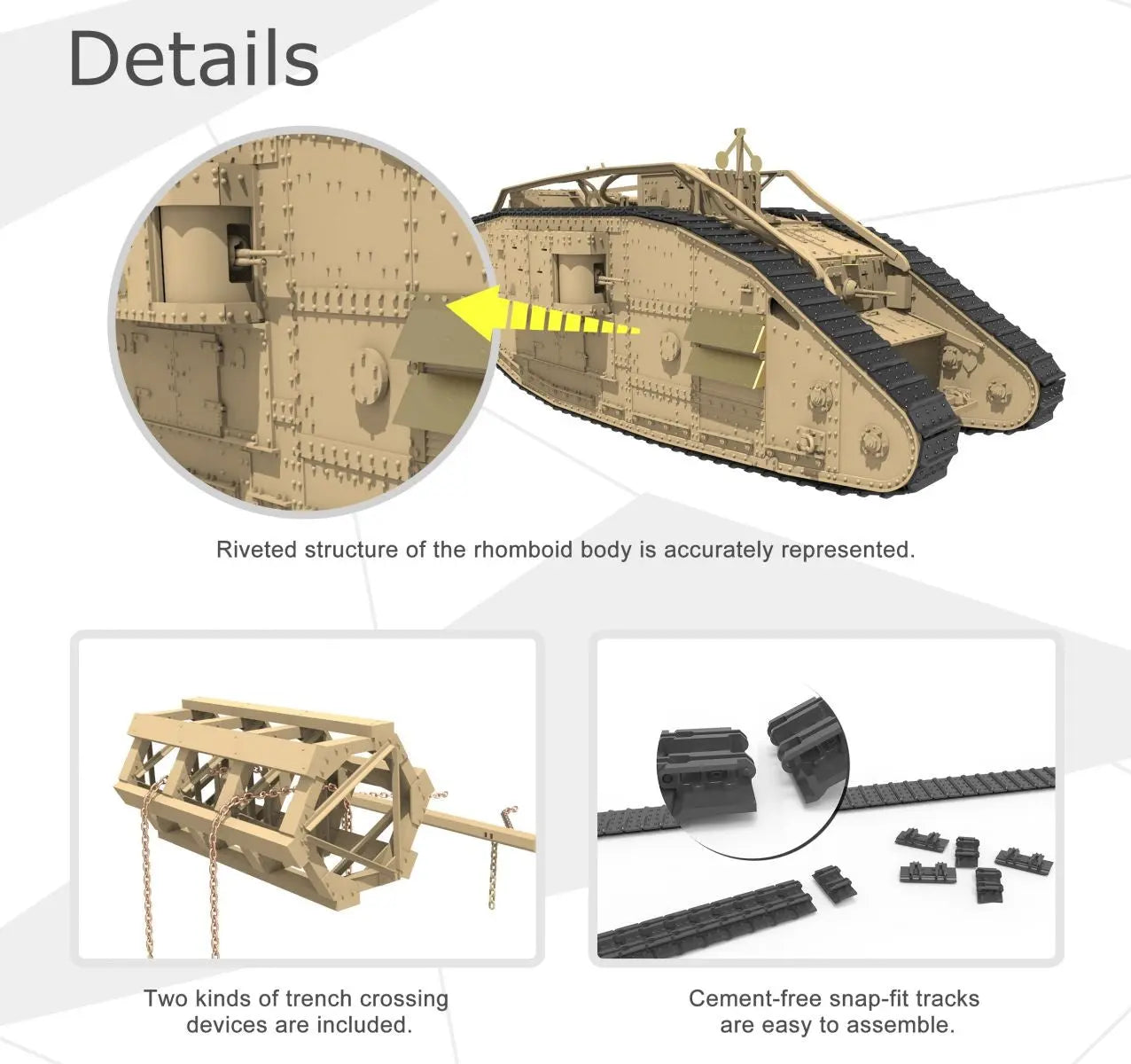 Meng 1/35 British Heavy Tank Mk.V Female Plastic Model Kit Meng