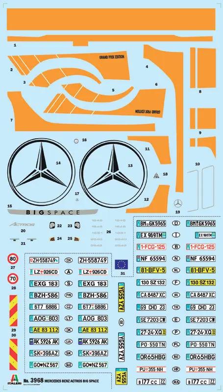 Italeri 1/24 Mercedes-Benz Actros MP4 Big Space Grand Prix Edition Plastic Model Kit