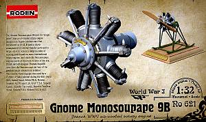 Roden 1/32 Gnome Monosoupape 9B French WWI water-cooled rotary engine Plastic Model Kit