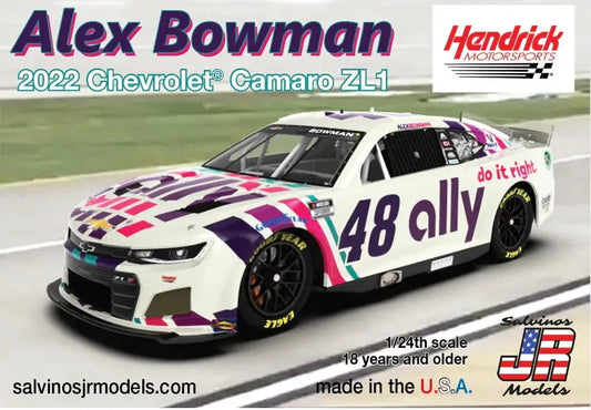 Salvinos J R 1/24 Hendrick Motorsports Alex Bowman 2022 Camaro Plastic Model Kit - Franklin Hobbies Ltd