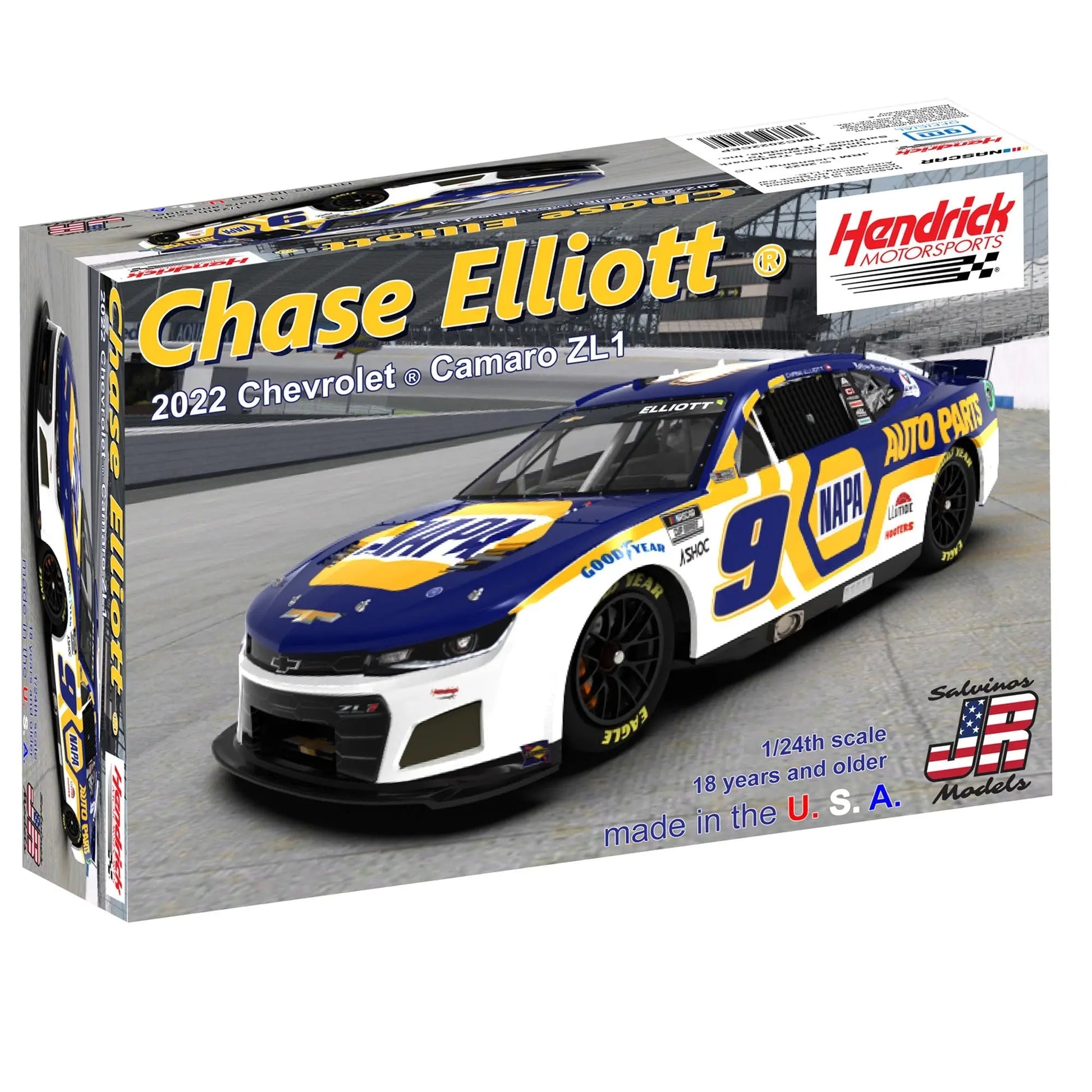 Salvinos J R 1/24 Hendrick Motorsports Chase Elliot 2022 Camaro Plastic Model Kit - Franklin Hobbies Ltd