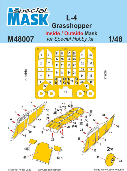 Special Hobby 1/48 L-4 Grasshopper Inside/Outside MASK Special Hobby