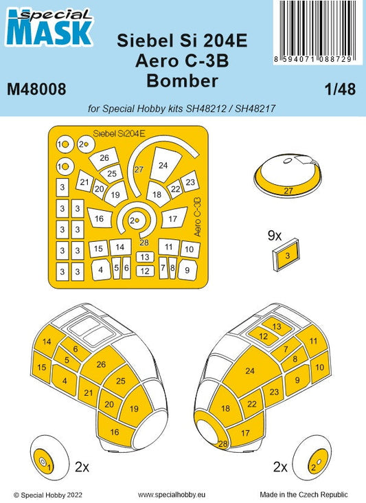Special Hobby 1/48 Siebel Si 204E/Aero C-3B Bomber MASK Special Hobby