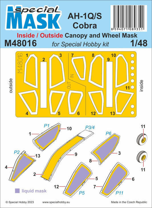 Special Hobby 1/48 AH-1Q/S Cobra Inside/Outside MASK Special Hobby