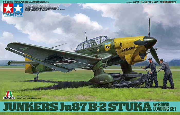 Tamiya 1:48 Junkers Ju87 B-2 Stuka with Bomb Loading Set Tamiya