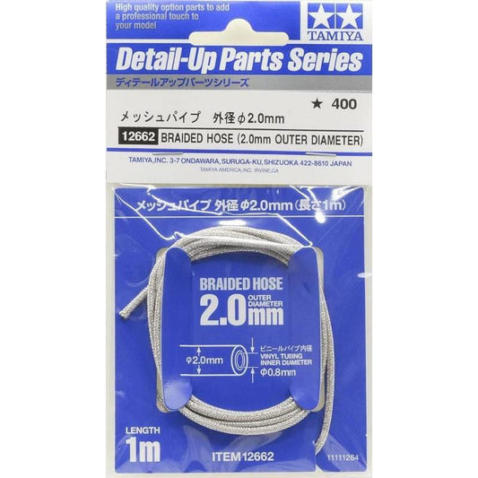 Tamiya #12662 Detail-Up Braided Hose (2.0mm OUTER DIAMETER)