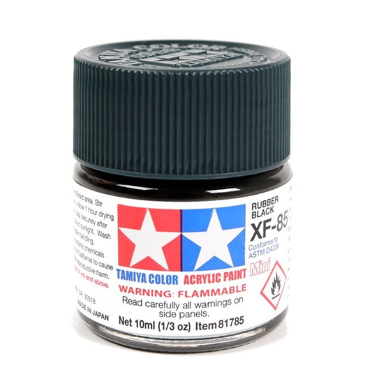 Tamiya Color Acrylic Paint XF-85 Rubber Black 10ml