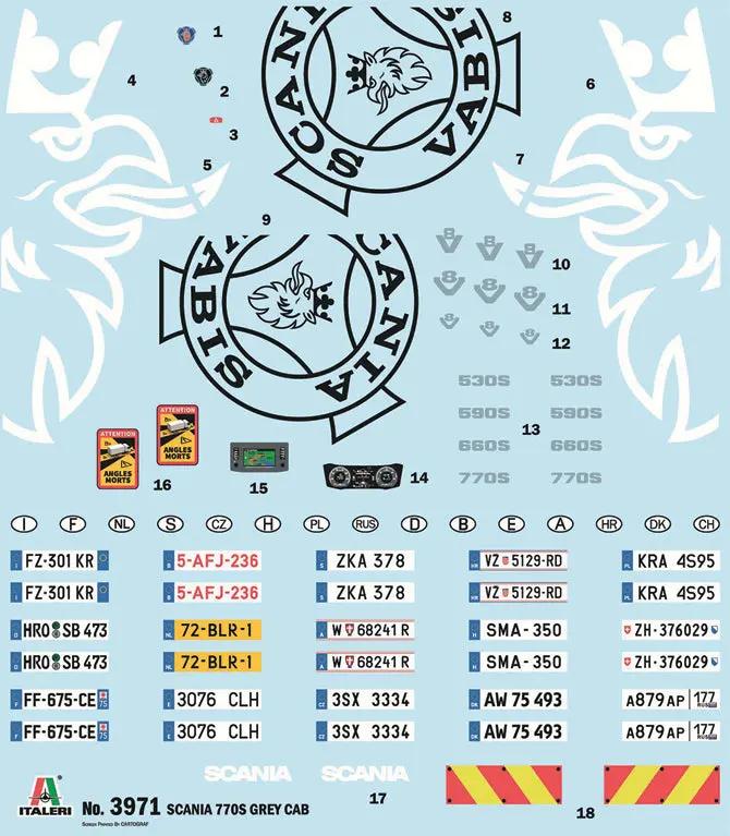 Italeri 1/24 Scania 770S 4x2 Normal Roof "Grey Cab" Plastic Model Kit