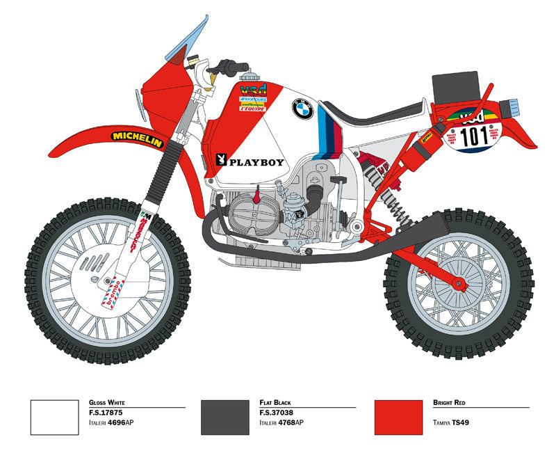 Italeri 1/9 BMW R80 G/S 1000 Paris Dakar 1985 Plastic Model Kit Italeri