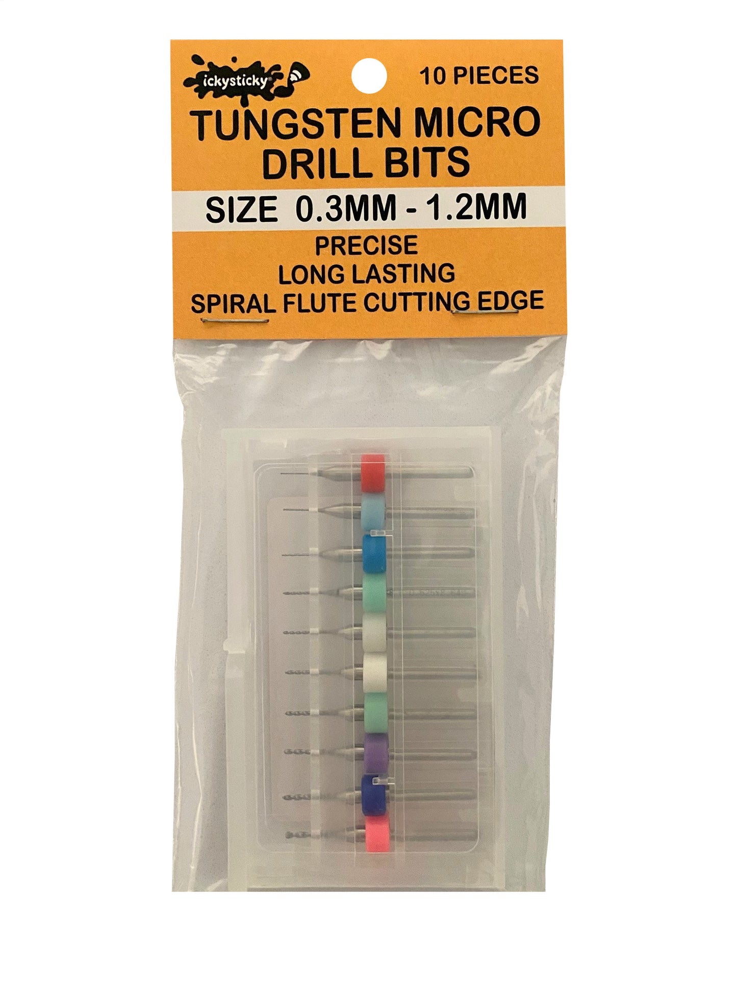 Ickysticky 10 Pce Tungsten Micro Drill Bits 0.3mm - 1.2mm