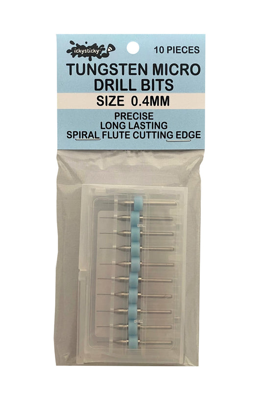 Ickysticky 10 Pce Tungsten Micro Drill Bits 0.4mm