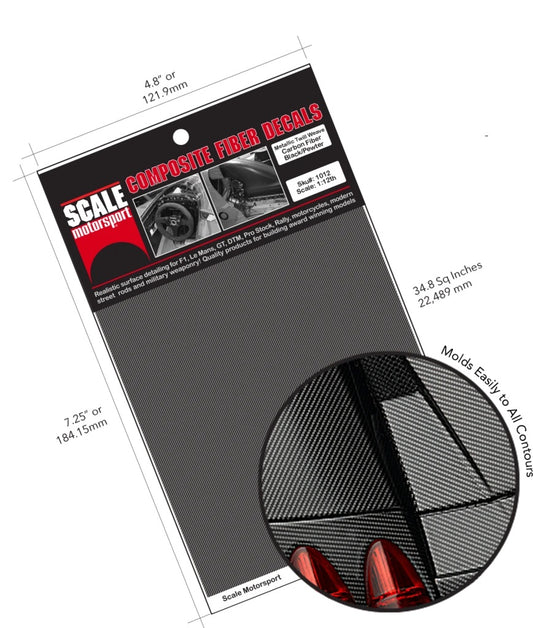 Scale Motorsport 1:24 Carbon Fiber Twill Weave Black on Pewter Metallic Decal