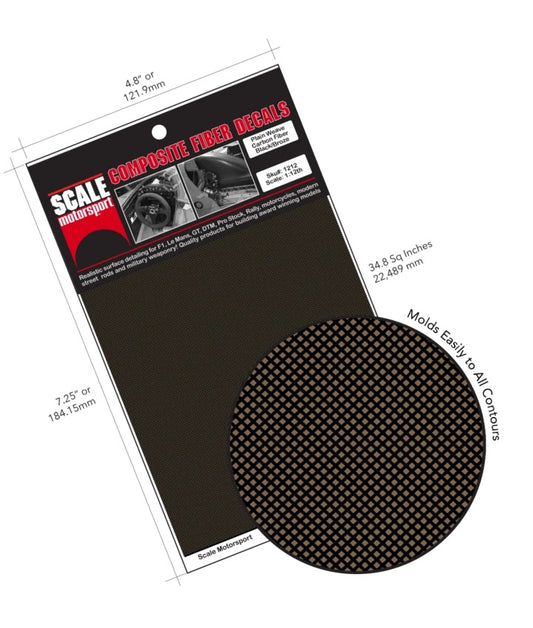 Scale Motorsport 1:12 Carbon Fiber Plain Weave Black on Amber Metallic