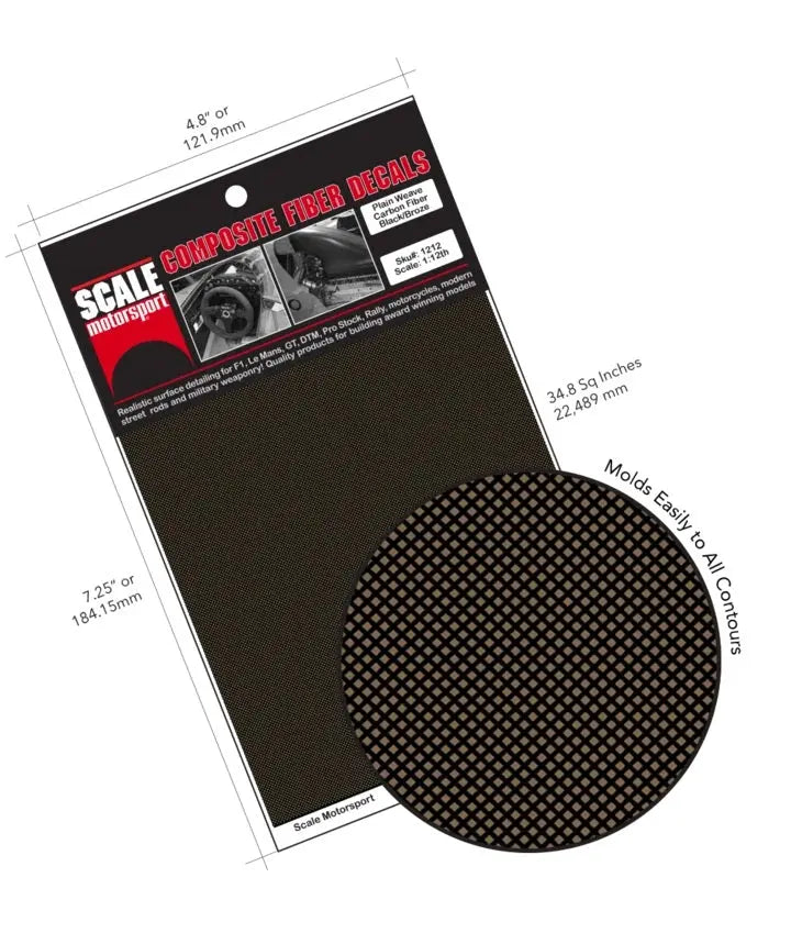 Scale Motorsport 1:20 Carbon Fiber Plain Weave Black on Amber Metallic Scale Motorsport