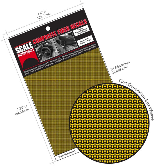 Scale Motorsport 1:24 Kevlar Yellow on Black Decal