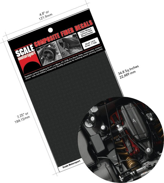 Scale Motorsport 1:20 Carbon Fiber Black on Pewter Plain Weave
