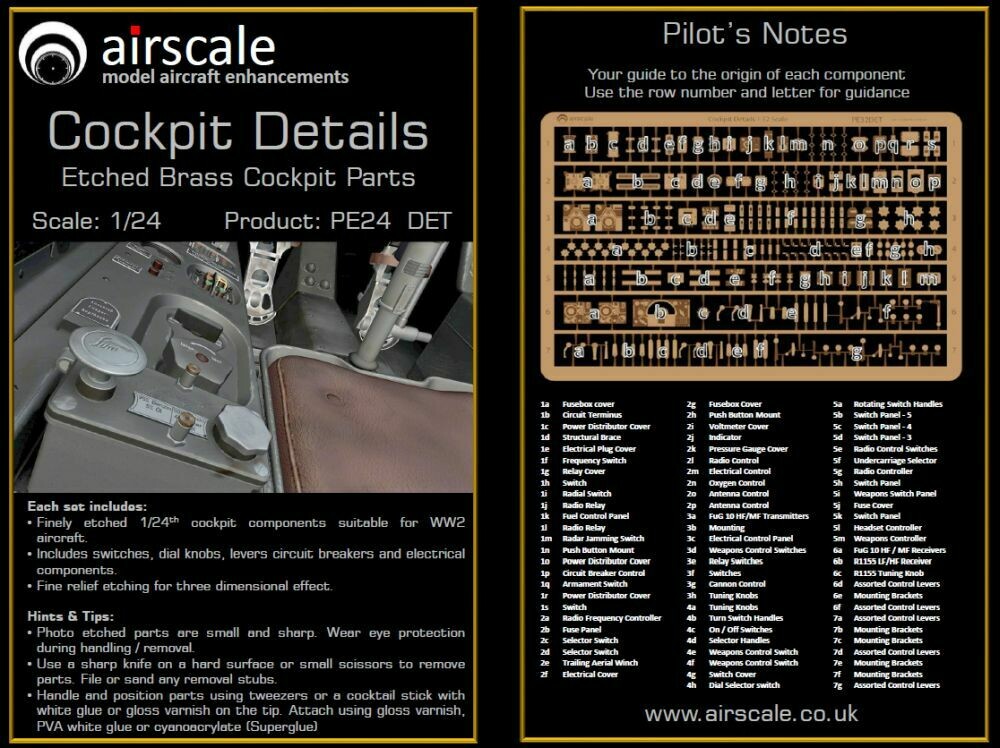 Airscale 1/24 Scale Cockpit Components