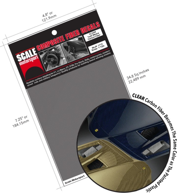 Scale Motorsport 1:24 Carbon Fiber Clear Twill Weave Decal