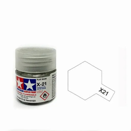 Tamiya Color Acrylic Paint X-21 Flat Base 10ml Tamiya