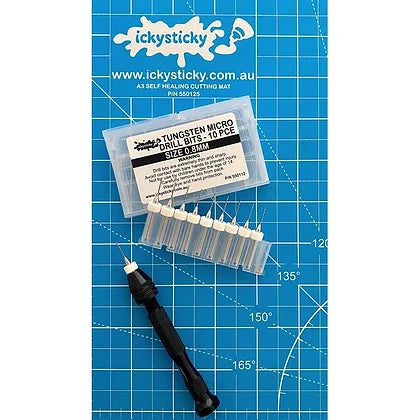 Ickysticky 10 Pce Tungsten Micro Drill Bits 0.8mm