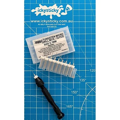 10 Pce Tungsten Micro Drill Bits 0.7mm