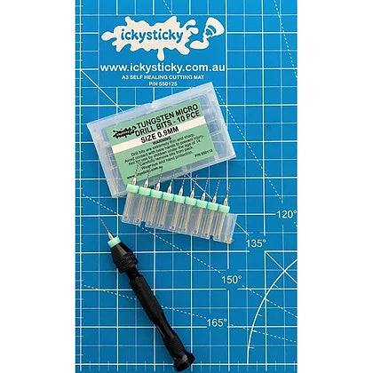 Ickysticky 10 Pce Tungsten Micro Drill Bits 0.9mm