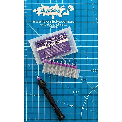 10 Pce Tungsten Micro Drill Bits 1.0mm