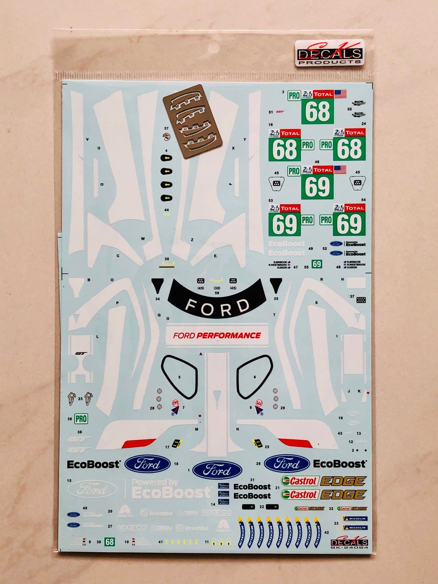 S.K. Decals 1:24 Ford GT Le Mans 2019 Ford Chip Ganassi Racing Team USA Decal Set