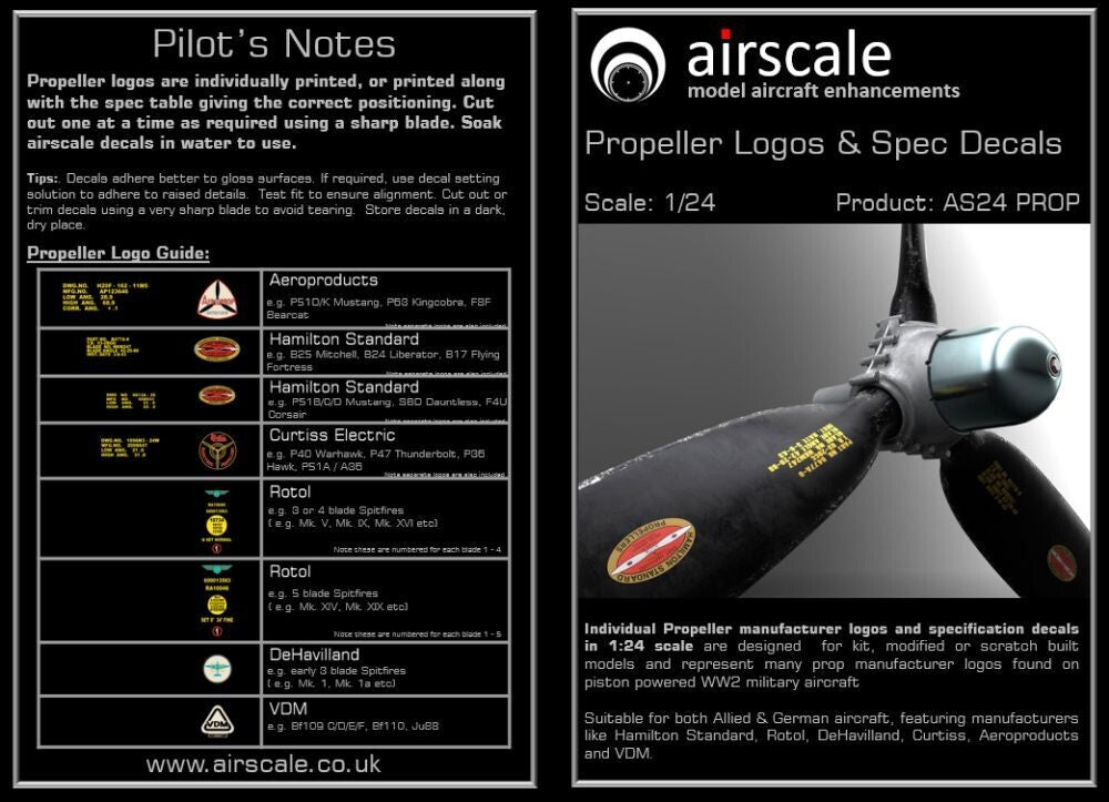 Airscale 1/24 Propeller Logos