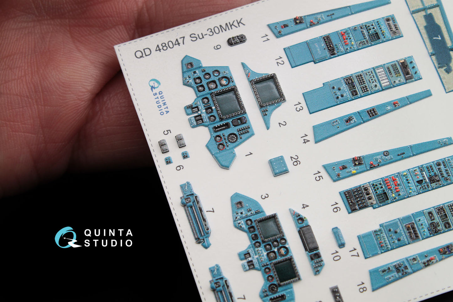 Quinta Studios 1:48 Su-30MKK 3D-Printed & coloured Interior on decal paper (for HobbyBoss kit)