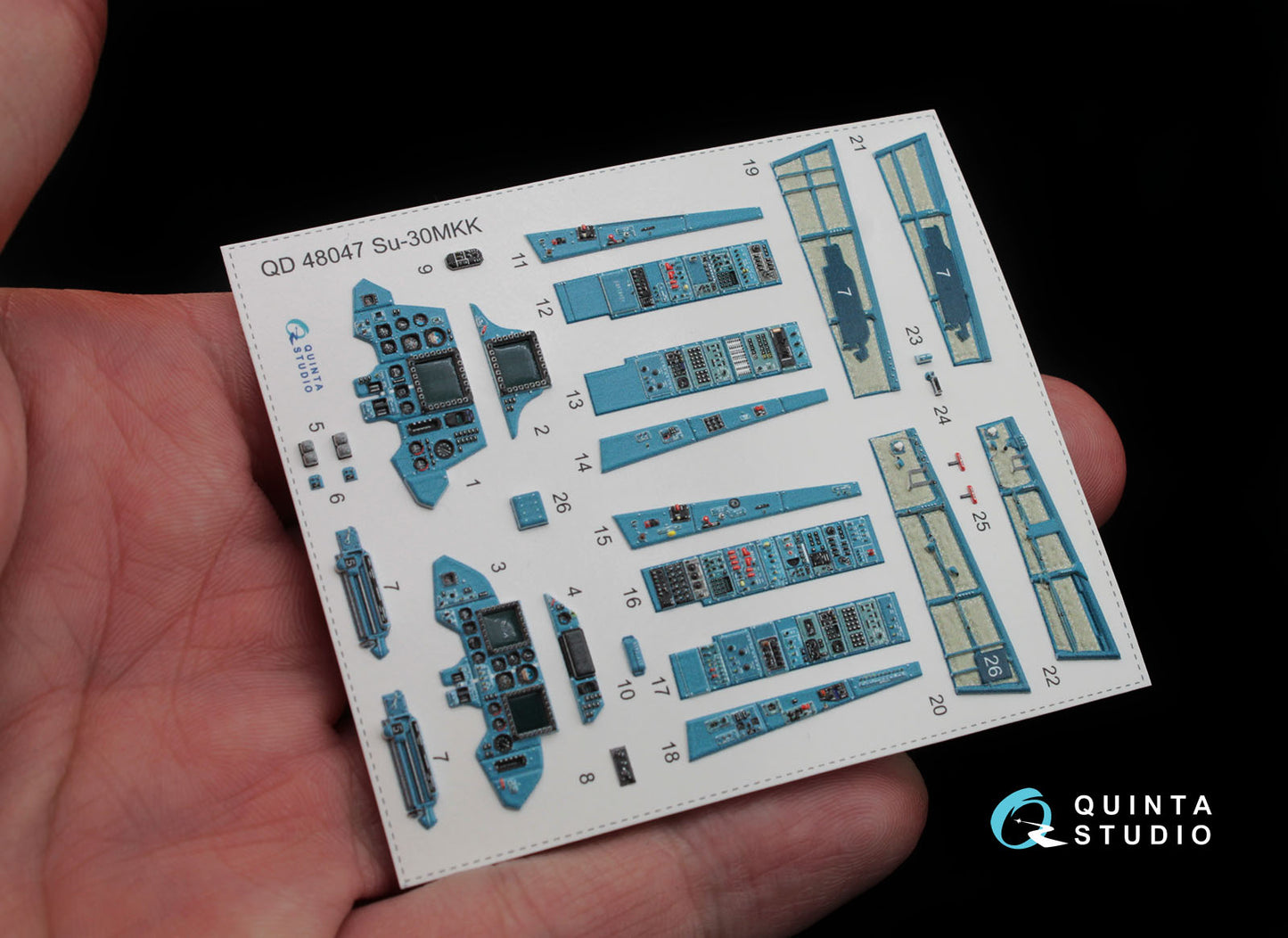 Quinta Studios 1:48 Su-30MKK 3D-Printed & coloured Interior on decal paper (for HobbyBoss kit)