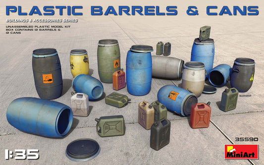 Miniart 1:35 Plastic Barrells & Cans MiniArt