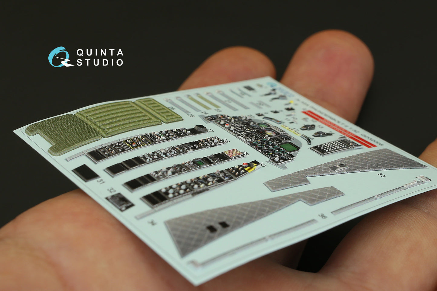 Quinta studio 1:32 A-10A 3D-Printed & coloured Interior on decal paper (for Trumpeter kit)