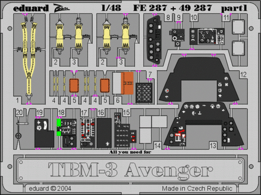 Eduard 1:48 TBM-3 Interior Detail Set for Accurate Minitures Kit